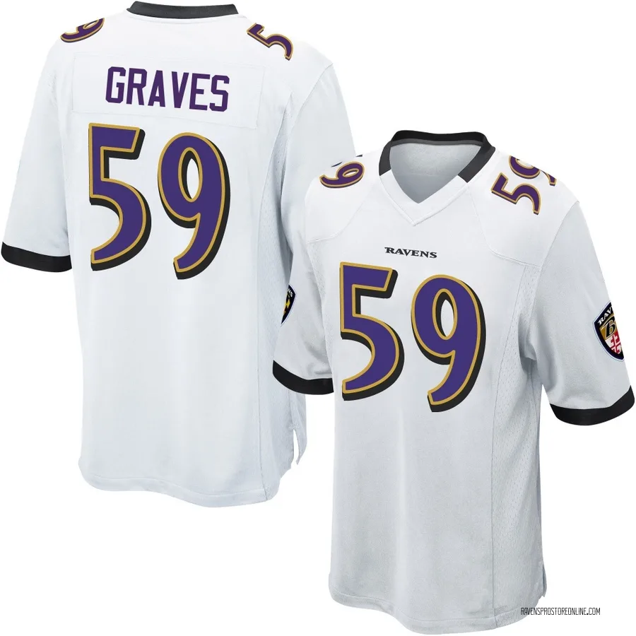 Aaron Graves Baltimore Ravens Men's Game Nike Jersey - White