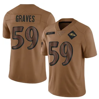 Aaron Graves Baltimore Ravens Men's Limited 2023 Salute To Service Nike Jersey - Brown