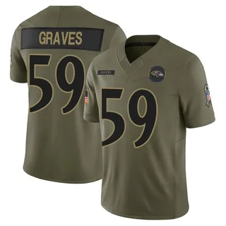Aaron Graves Baltimore Ravens Men's Limited 2025 Salute to Service Nike Jersey - Olive