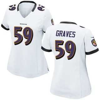 Aaron Graves Baltimore Ravens Women's Game Nike Jersey - White
