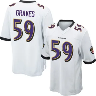 Aaron Graves Baltimore Ravens Youth Game Nike Jersey - White