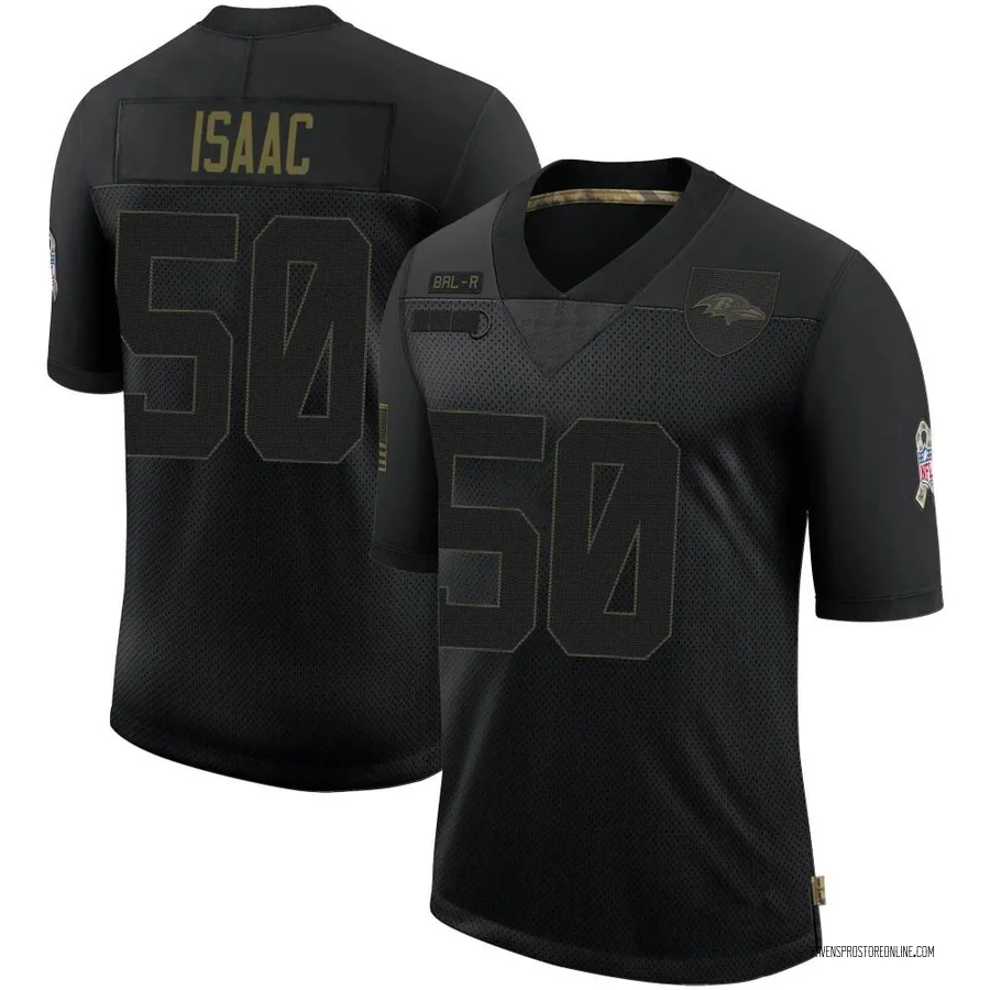 Adisa Isaac Baltimore Ravens Men's Limited 2020 Salute To Service Nike Jersey - Black
