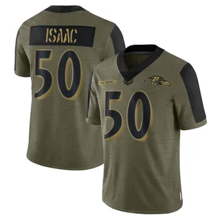 Adisa Isaac Baltimore Ravens Men's Limited 2021 Salute To Service Nike Jersey - Olive