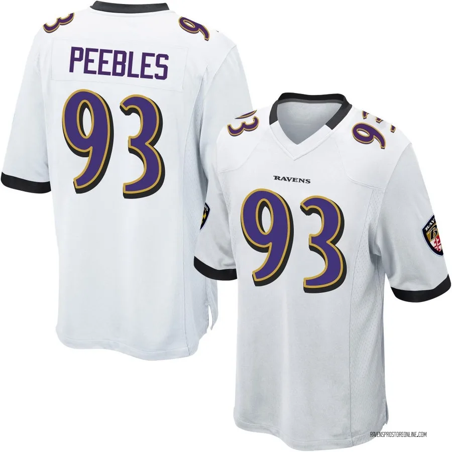 Aeneas Peebles Baltimore Ravens Men's Game Nike Jersey - White