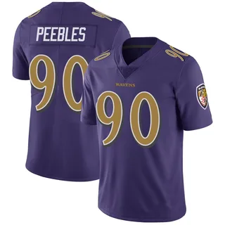 Aeneas Peebles Baltimore Ravens Youth Limited Color Rush Vapor Untouchable Nike Jersey - Purple