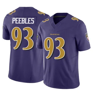 Aeneas Peebles Baltimore Ravens Youth Limited Vapor F.U.S.E. Nike Jersey - Purple