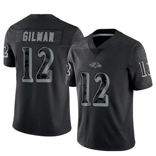Alohi Gilman Baltimore Ravens Men's Limited Reflective Nike Jersey - Black