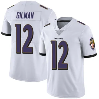 Alohi Gilman Baltimore Ravens Men's Limited Vapor Untouchable Nike Jersey - White
