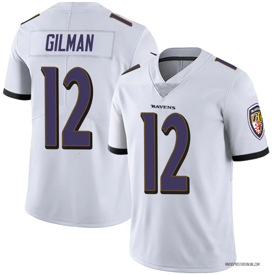 Alohi Gilman Baltimore Ravens Men's Limited Vapor Untouchable Nike Jersey - White