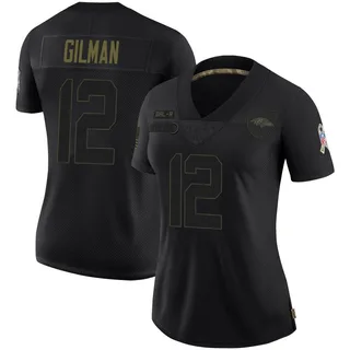 Alohi Gilman Baltimore Ravens Women's Limited 2020 Salute To Service Nike Jersey - Black
