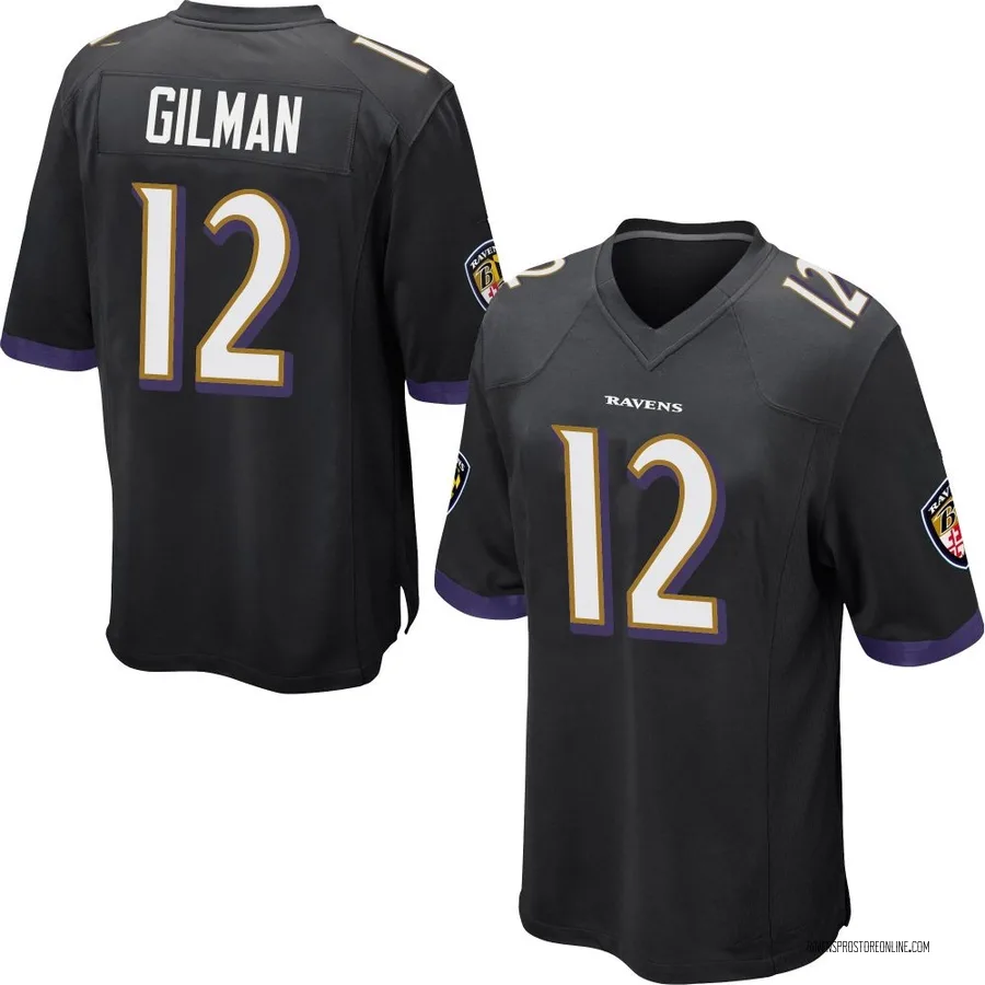Alohi Gilman Baltimore Ravens Youth Game Nike Jersey - Black