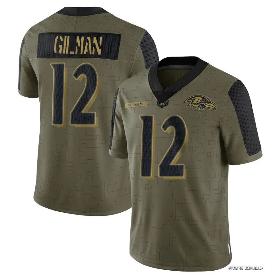 Alohi Gilman Baltimore Ravens Youth Limited 2021 Salute To Service Nike Jersey - Olive