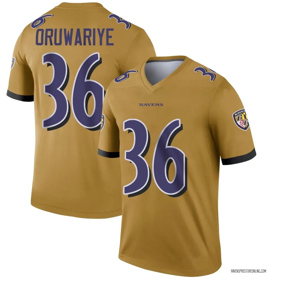Amani Oruwariye Baltimore Ravens Youth Legend Inverted Nike Jersey - Gold
