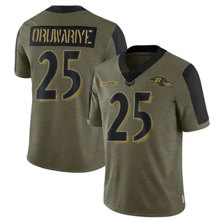 Amani Oruwariye Baltimore Ravens Youth Limited 2021 Salute To Service Nike Jersey - Olive