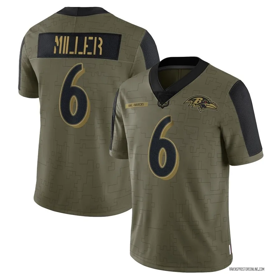Anthony Miller Baltimore Ravens Men's Limited 2021 Salute To Service Nike Jersey - Olive