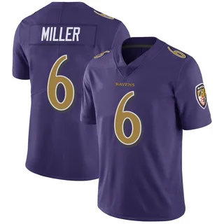 Anthony Miller Baltimore Ravens Men's Limited Color Rush Vapor Untouchable Nike Jersey - Purple