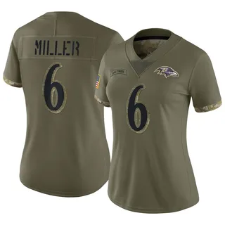 Anthony Miller Baltimore Ravens Women's Limited 2022 Salute To Service Nike Jersey - Olive