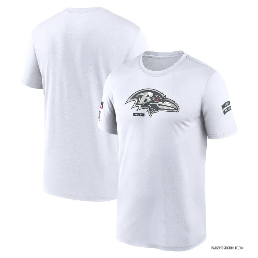 Baltimore Ravens 2024 Salute To Service Legend Performance T-Shirt White