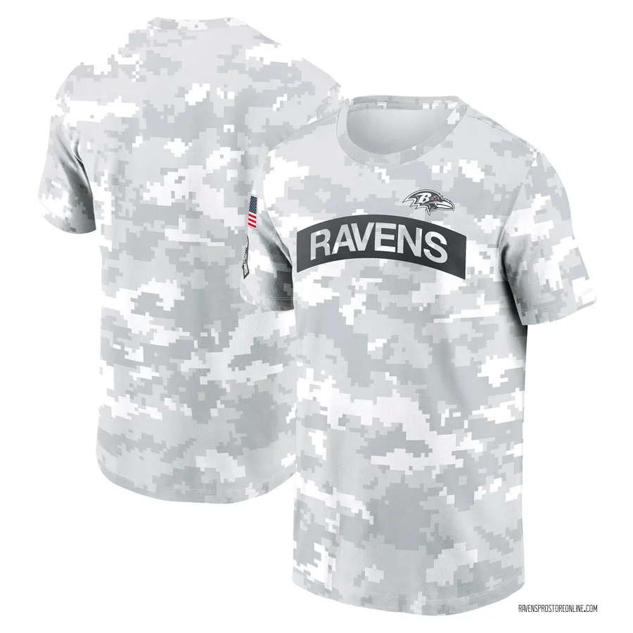 Baltimore Ravens 2024 Salute To Service Performance T-Shirt Arctic Camo