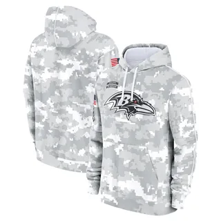 Baltimore Ravens 2024 Salute to Service Club Fleece Pullover Hoodie Arctic Camo