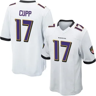 Baylor Cupp Baltimore Ravens Men's Game Nike Jersey - White