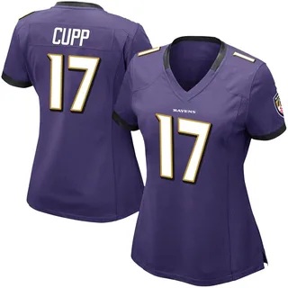Baylor Cupp Baltimore Ravens Women's Limited Team Color Vapor Untouchable Nike Jersey - Purple