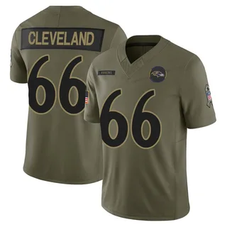 Ben Cleveland Baltimore Ravens Men's Limited 2025 Salute to Service Nike Jersey - Olive