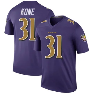 Bilhal Kone Baltimore Ravens Men's Color Rush Legend Nike Jersey - Purple