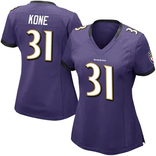 Bilhal Kone Baltimore Ravens Women's Limited Team Color Vapor Untouchable Nike Jersey - Purple