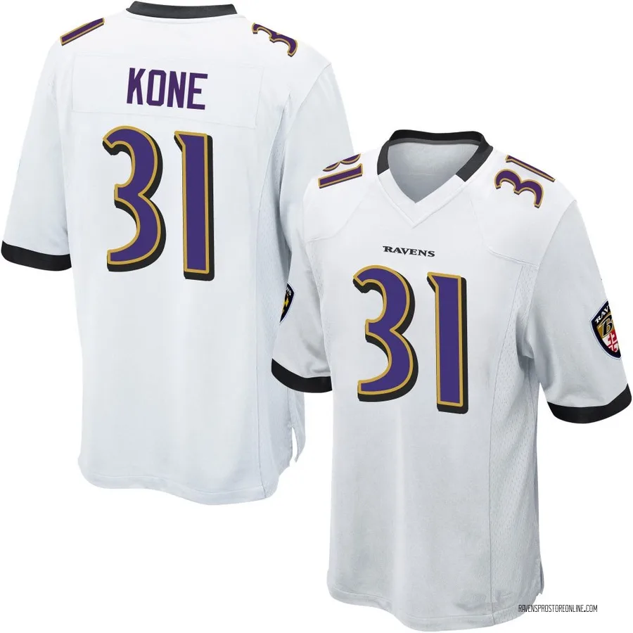 Bilhal Kone Baltimore Ravens Youth Game Nike Jersey - White