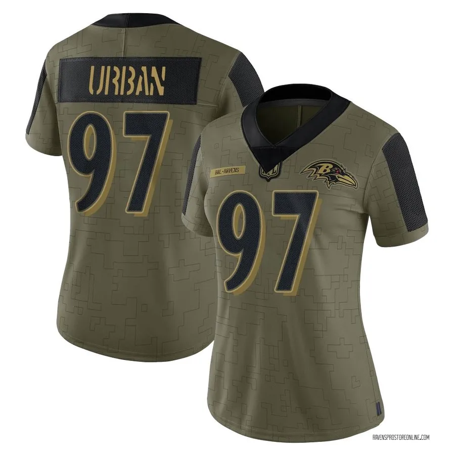 Brent Urban Baltimore Ravens Women's Limited 2021 Salute To Service Nike Jersey - Olive