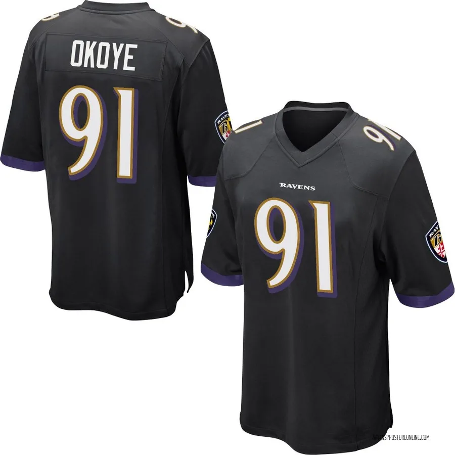 CJ Okoye Baltimore Ravens Men's Game Nike Jersey - Black