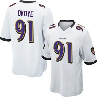 CJ Okoye Baltimore Ravens Men's Game Nike Jersey - White