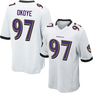 CJ Okoye Baltimore Ravens Men's Game Nike Jersey - White