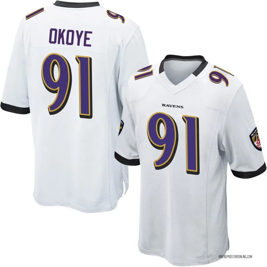 CJ Okoye Baltimore Ravens Men's Game Nike Jersey - White