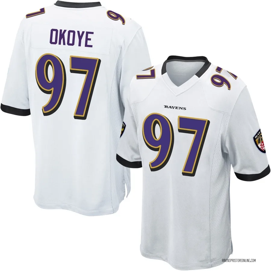 CJ Okoye Baltimore Ravens Men's Game Nike Jersey - White