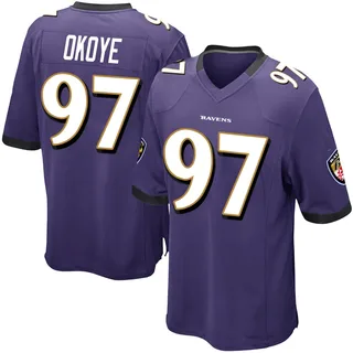 CJ Okoye Baltimore Ravens Men's Game Team Color Nike Jersey - Purple
