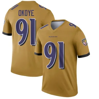 CJ Okoye Baltimore Ravens Men's Legend Inverted Nike Jersey - Gold