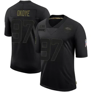 CJ Okoye Baltimore Ravens Men's Limited 2020 Salute To Service Nike Jersey - Black
