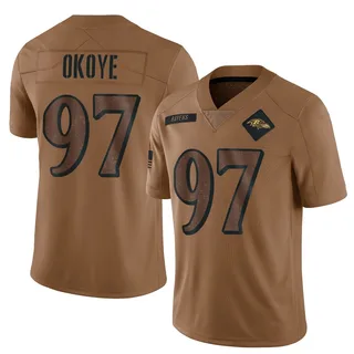 CJ Okoye Baltimore Ravens Men's Limited 2023 Salute To Service Nike Jersey - Brown