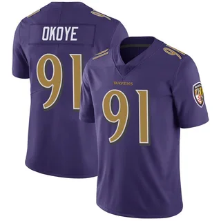 CJ Okoye Baltimore Ravens Men's Limited Color Rush Vapor Untouchable Nike Jersey - Purple