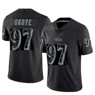 CJ Okoye Baltimore Ravens Men's Limited Reflective Nike Jersey - Black