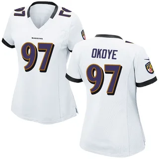 CJ Okoye Baltimore Ravens Women's Game Nike Jersey - White