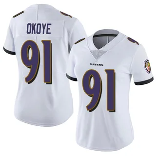 CJ Okoye Baltimore Ravens Women's Limited Vapor Untouchable Nike Jersey - White