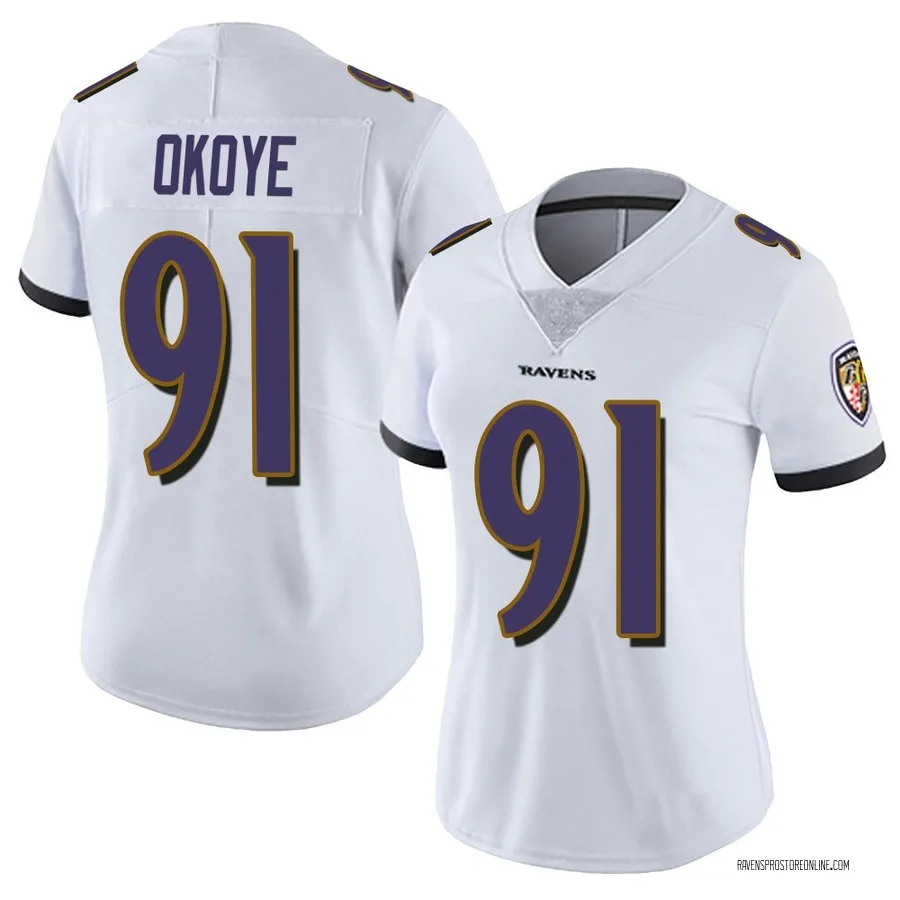 CJ Okoye Baltimore Ravens Women's Limited Vapor Untouchable Nike Jersey - White