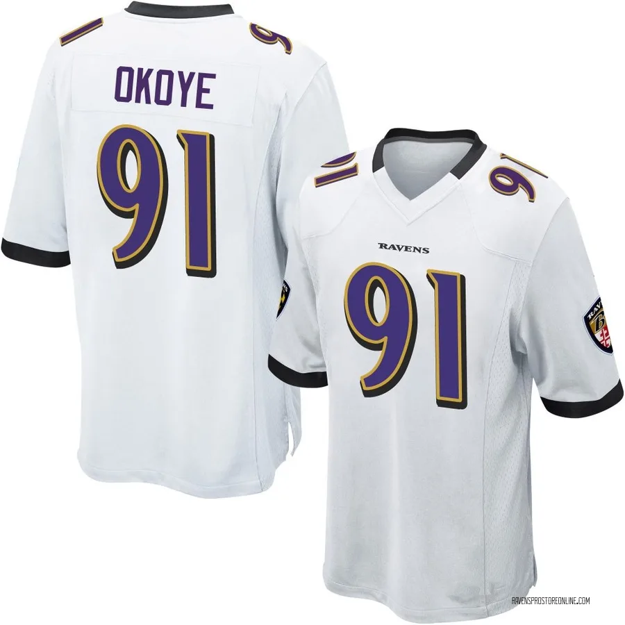 CJ Okoye Baltimore Ravens Youth Game Nike Jersey - White