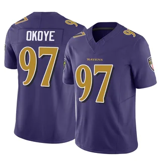 CJ Okoye Baltimore Ravens Youth Limited Vapor F.U.S.E. Nike Jersey - Purple