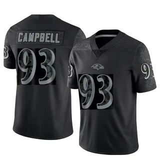 Calais Campbell Baltimore Ravens Men's Limited Reflective Nike Jersey - Black