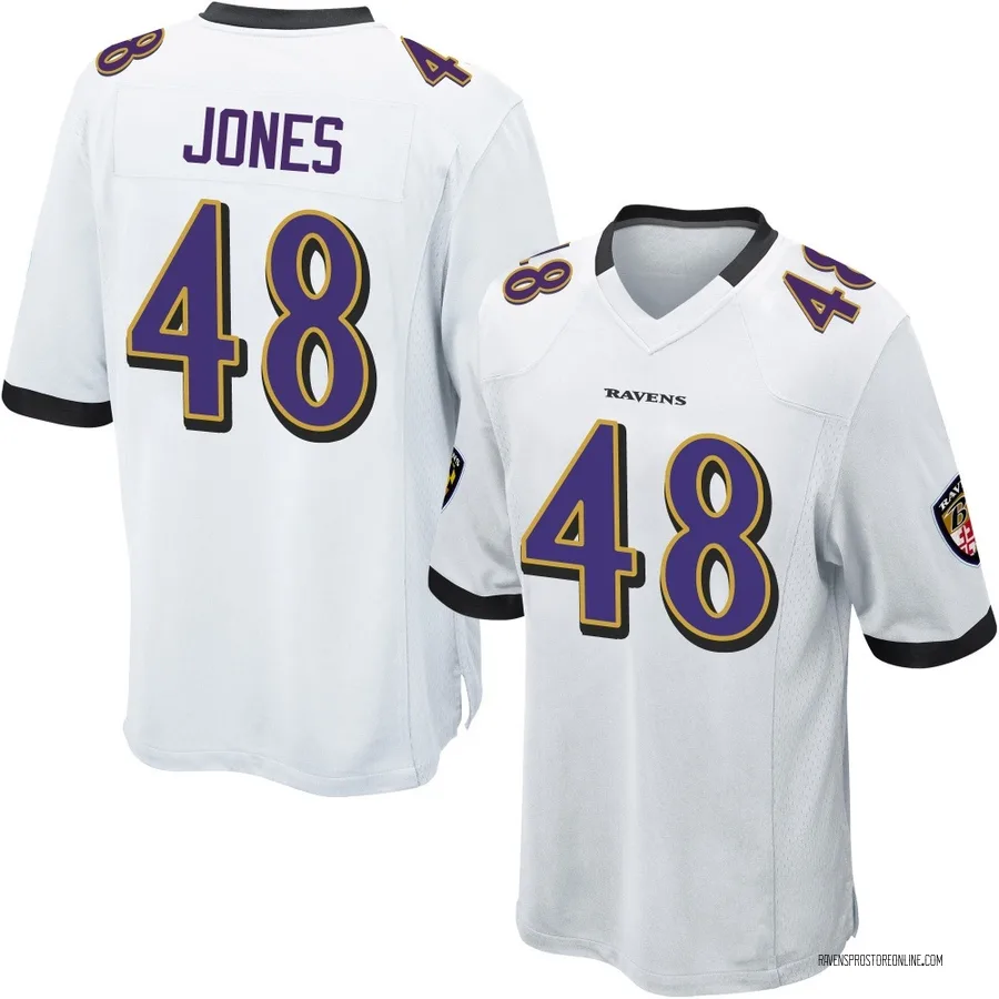 Carl Jones Baltimore Ravens Men's Game Nike Jersey - White