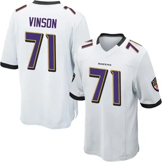 Carson Vinson Baltimore Ravens Men's Game Nike Jersey - White